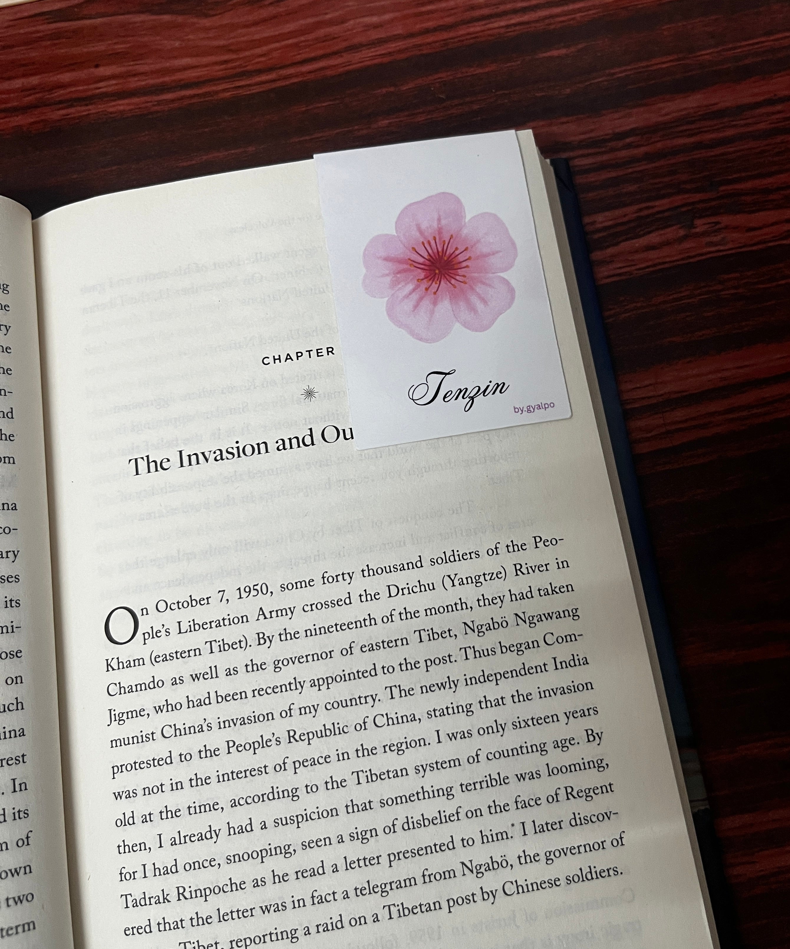 The 'Tenzin' Flower Magnetic Bookmark