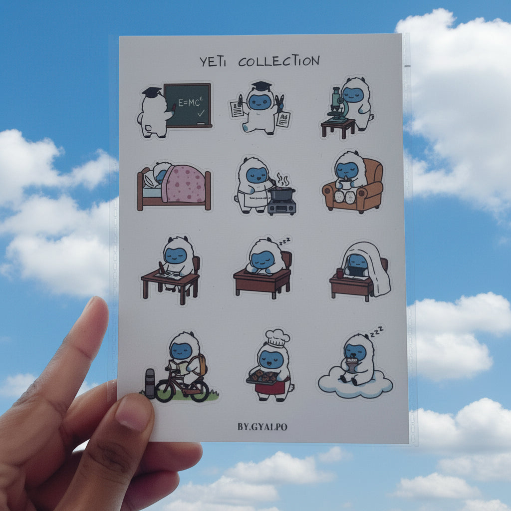 The Daily Life of a Yeti Sticker Sheet
